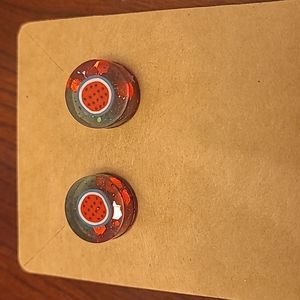 Glittery watermelon stud earrings